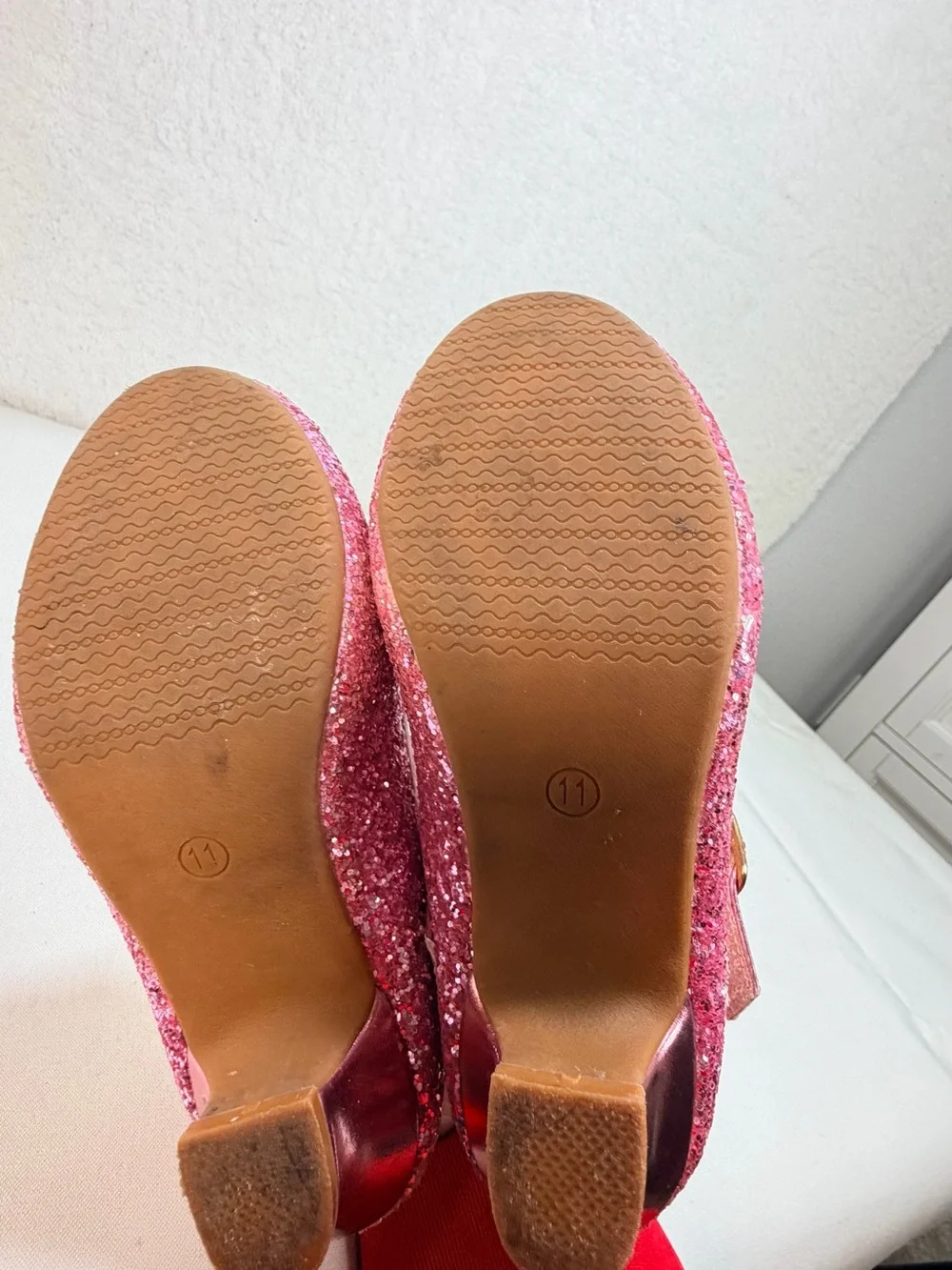Girls Sparkle Pink Mary Jane Dress Shoes with Bow Accent
